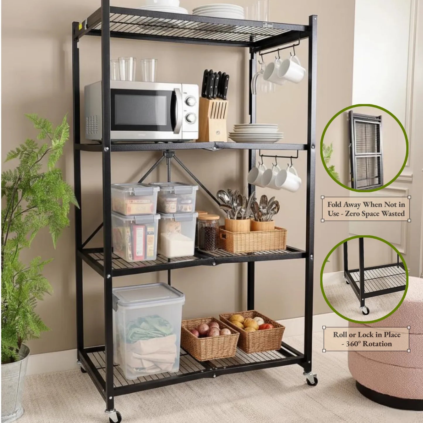 BUY 2 GET 2 FREE!*4-Tier Heavy Duty Rack β Includes FREE Storage Boxes