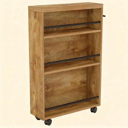 4-Tier Compact Rolling Cart, Narrow Kitchen Storage Trolley for Limited Space