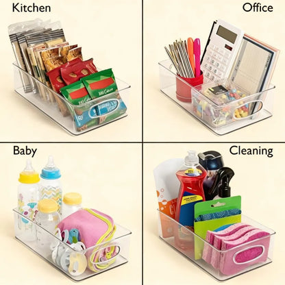 Clear Stackable Pantry Bins – Kitchen/Fridge/Cabinet Plastic Storage