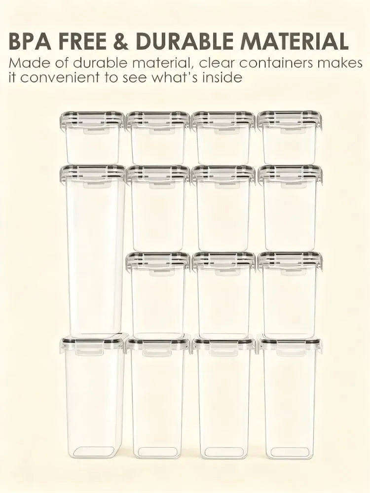 15-Piece Airtight Food Storage Set with Lids, Comes with 24 Labels