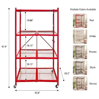BUY 2 GET 2 FREE!*4-Tier Heavy Duty Rack – Includes FREE Storage Boxes