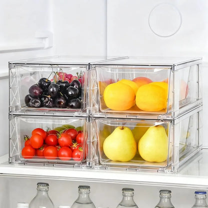 4-Pack Stackable Clear Kitchen Bins – Pantry & Food Organizer