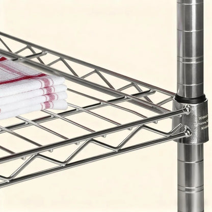 Sleek Stainless Steel Kitchen Cart, Compact Rolling Organizer for Small Kitchens