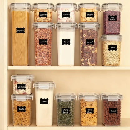 15-Piece Airtight Food Storage Set with Lids, Comes with 24 Labels