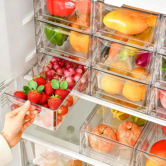 4-Pack Stackable Clear Kitchen Bins – Pantry & Food Organizer